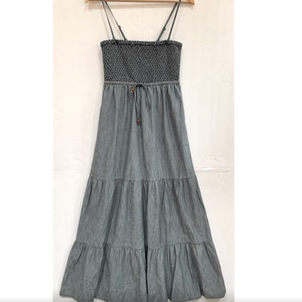 Anthropologie Daughters of the Liberation Chambray Tiered Maxi Dress - Picture 3 of 6